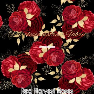 Red Harvest Roses Cotton Lycra