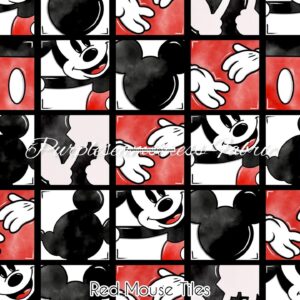 Red Mouse Tiles Cotton Lycra