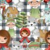 Red Riding Hood On Gingham Cotton Lycra