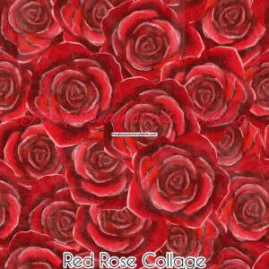 Red Rose Collage Cotton Lycra