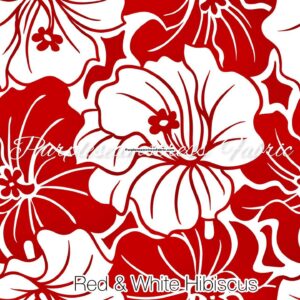 Red & White Hibiscus Cotton Lycra