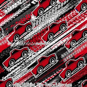 Red/White Tire Tread brushstrokes
