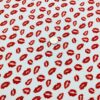 Red Lips on White Cotton Lycra Valentine's Day