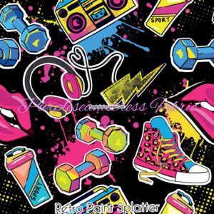 Retro Paint Splatter Cotton Lycra