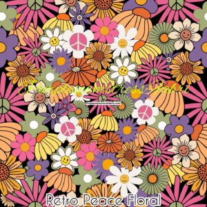Retro Peace Floral Cotton Lycra