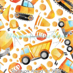 Roadwork ahead on White Cotton Lycra