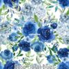 Rose Floral Blues Cotton Lycra