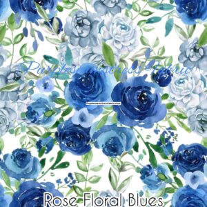 Rose Floral Blues Cotton Lycra