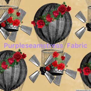 Rosey Flying Balloons Cotton Lycra