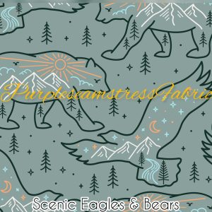 Scenic Eagles & Bears - Fabric
