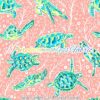 Sea Turtles On Muted Coral Cotton Lycra