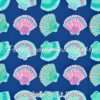 Seashells On Lt. Navy Cotton Lycra