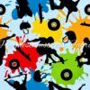 Skateboarding Paint Splatter Cotton Lycra