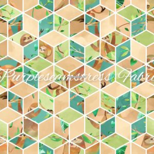 Sloth Collage Cotton Lycra