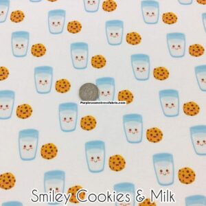 Smiley Cookies & Milk Double Brushed Poly
