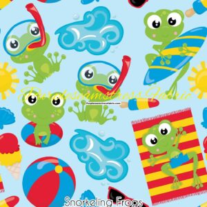 Snorkeling Frogs Cotton Lycra