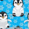 Snowflake Penguins Cotton Lycra