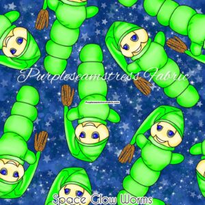 Space Glow Worms Cotton Lycra