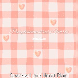Speckled Pink Hearts Plaid Cotton Lycra