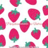 Speckled Strawberries On White Cotton Lycra