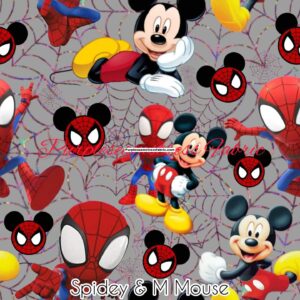 Spidey & M Mouse Cotton Lycra