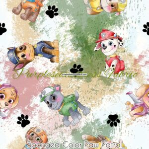 Sponged Color Paw Patrol Cotton Lycra