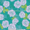 Spotted Roses On Jade Cotton Lycra
