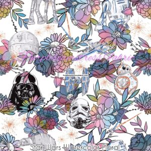 Star Wars Watercolor Floral Cotton Lycra