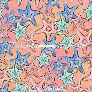 Starfish On Coral Cotton Lycra