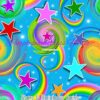 Stars & Rainbow Swirls Cotton Lycra