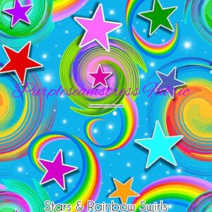 Stars & Rainbow Swirls Cotton Lycra