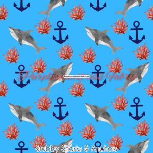 Stubby Sharks & Anchors Cotton Lycra