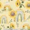 Sunflower Rainbows on Yellow Cotton Lycra