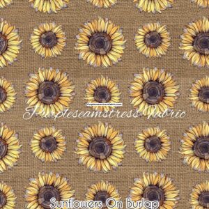 Sunflowers On Burlap Cotton Lycra