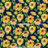 Sunflowers On Dark Blue Cotton Lycra