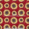 Sunflowers On Red Bandana Cotton Lycra