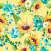 Sunflowers & Succulents Cotton Lycra
