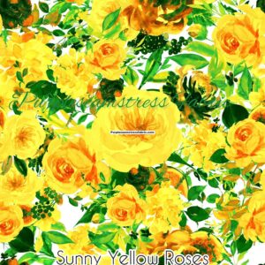 Sunny Yellow Roses Cotton Lycra