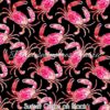 Sunset Crabs On Black Cotton Lycra