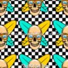 Skulls & Checks Surf If You Dare Cotton Lycra