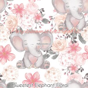 Sweetest Elephant Floral Cotton Lycra