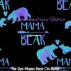 Tie Dye Mama Bear On Black Cotton Lycra