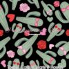 Tossed Cactus Hearts & Flowers Cotton Lycra