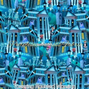 Towering Haunted Mansion Cotton Lycra