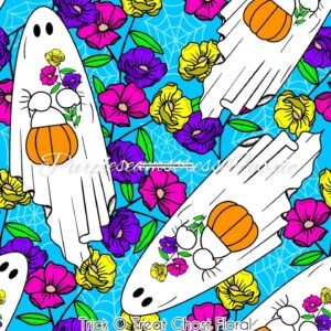 Trick O Treat Ghost Floral Cotton Lycra