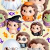 Trick or Treat Hedgehogs Cotton Lycra
