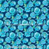 Turquoise & Aqua Roses On Teal Cotton Lycra