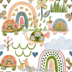 Turtle Rainbows Cotton Lycra