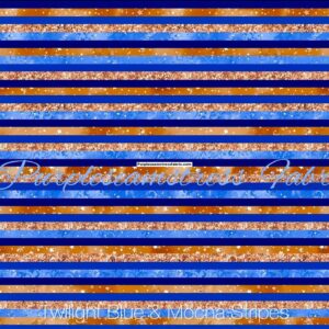 Twilight Blue & Mocha Stripes Cotton Lycra
