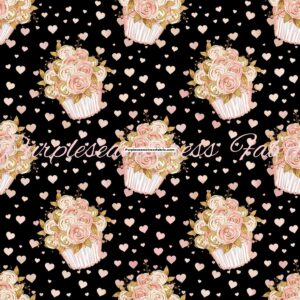 Valentine Cupcakes Cotton Lycra